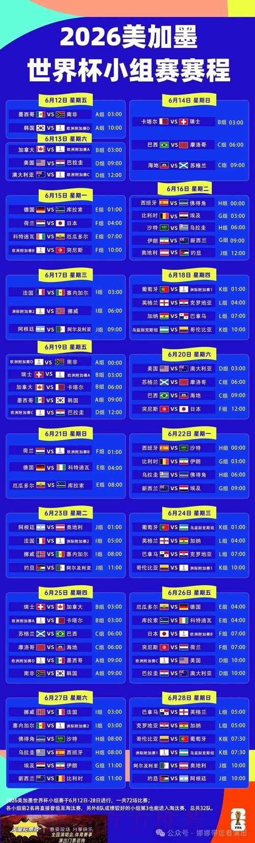 2026世界杯比赛时间中国时间实时赛程实时查看 2026世界杯比赛时间中国时间实时赛程实时查看